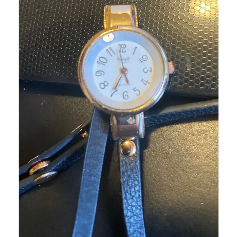 Women's Rose Gold Tone Sloggi Wrap Watch, Clear and Blue Crystal Accents
